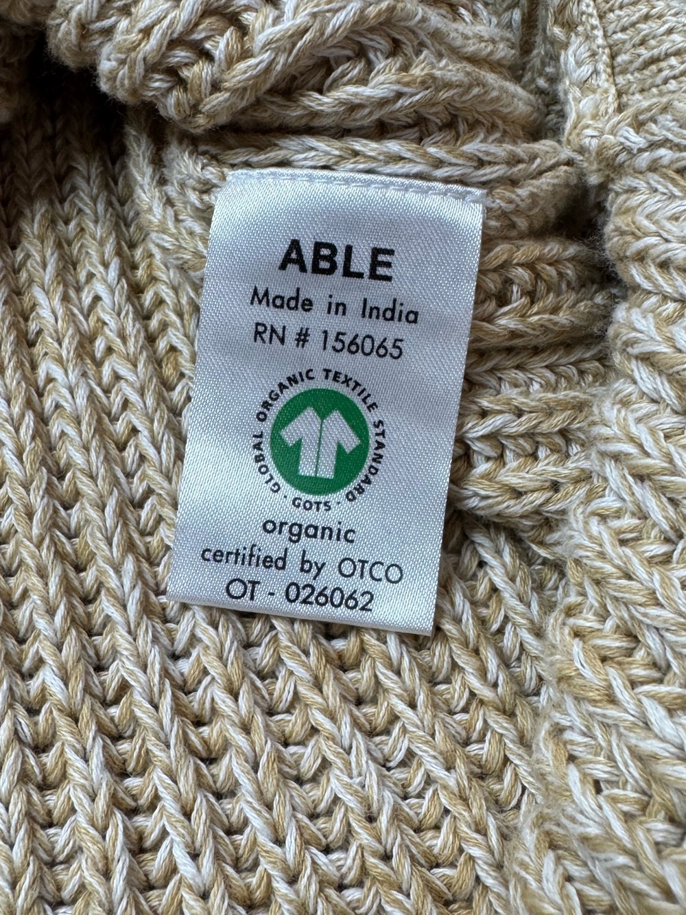 ABLE Rose Relaxed Sweater Tunic Organic Cotton size M NWT - Picture 8 of 11